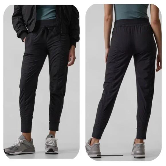 Athleta Pants - ATHLETA Black Altitude Pant Stretch High-Rise Ruched Skinny Joggers Size 0
